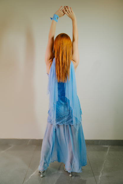 Dusty Blue Lace Dress