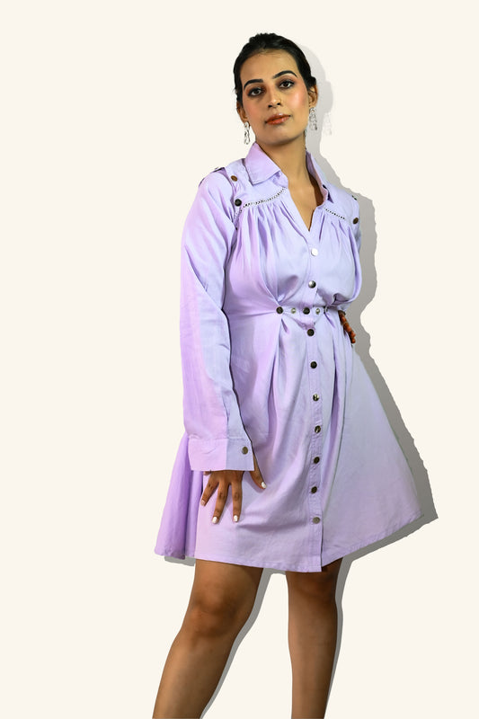 Lavender shirt dress