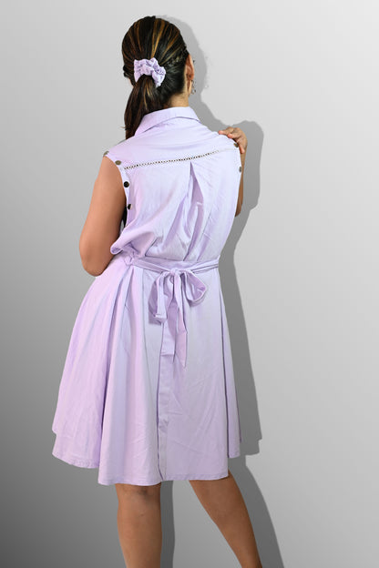 Lavender shirt dress