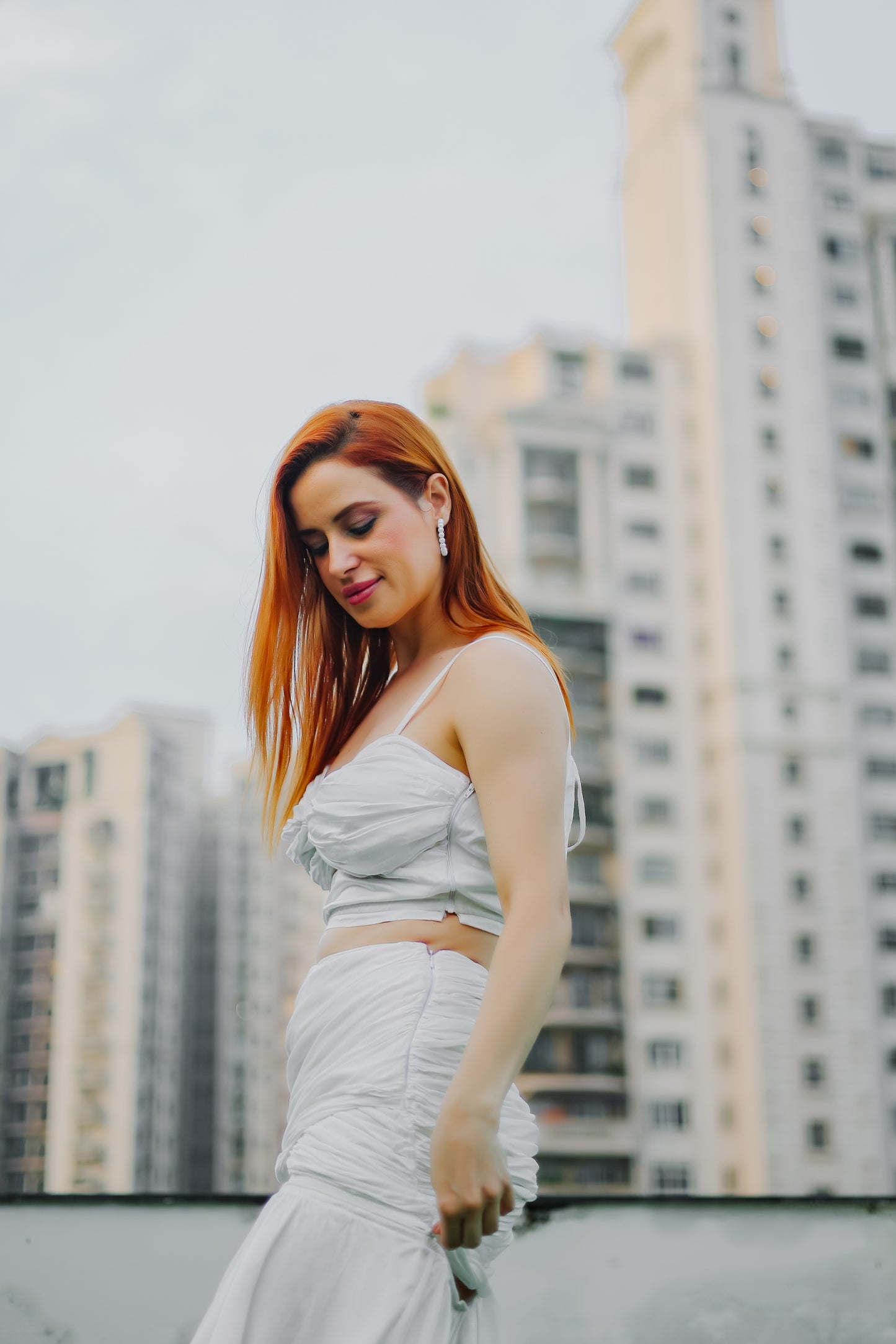 3 Pcs Ruched Top and Skirt with Jacket